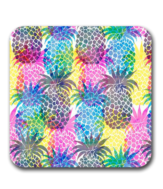 ที่รองแก้ว Pineapple pattern MDF Square coaster
